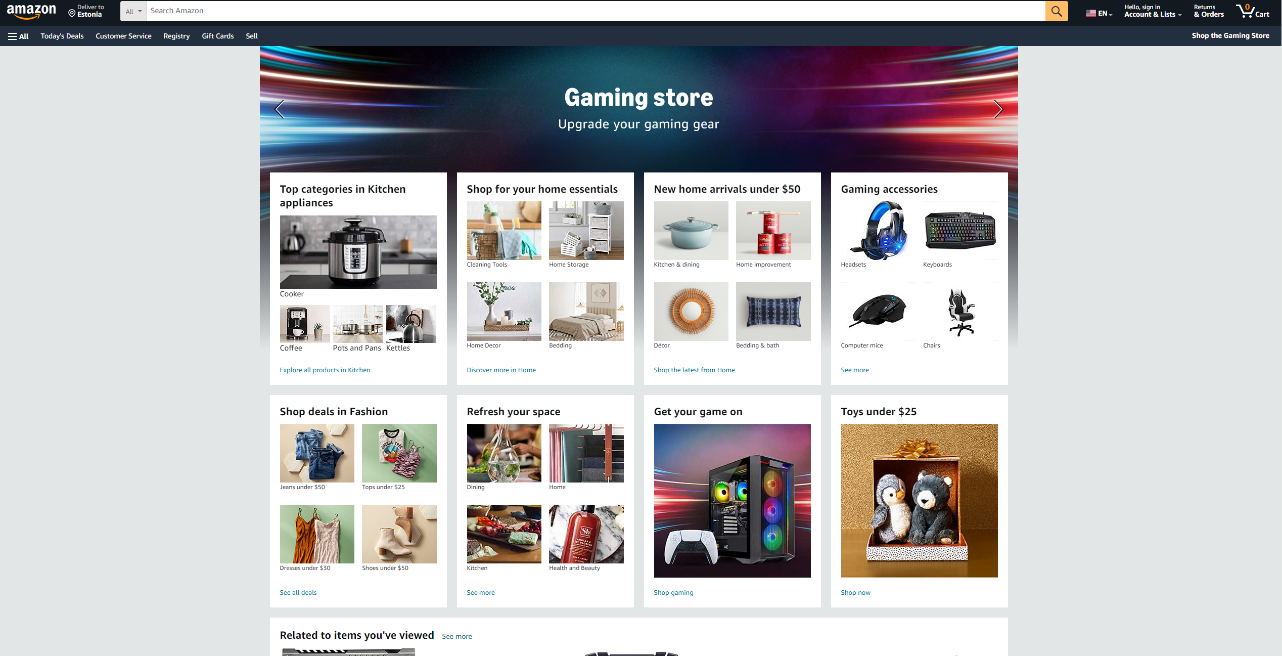Amazon amazon landing page